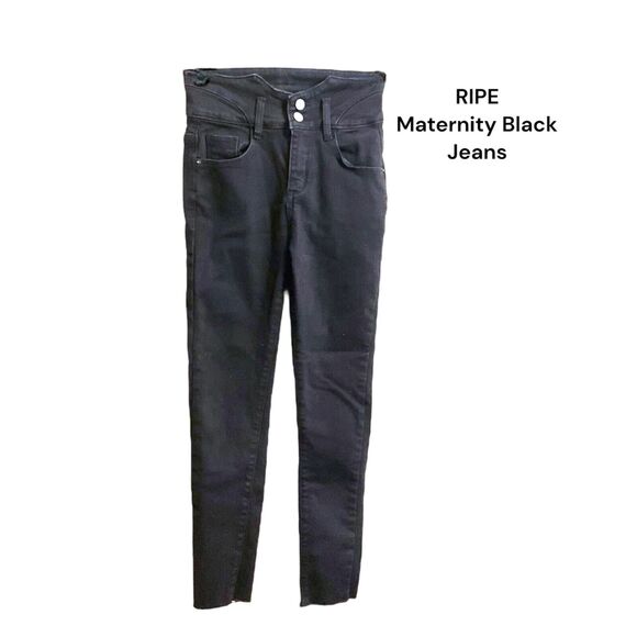 Ripe Black Jeans Skinny Stretch Pants Sz M 22 in Waist- Runs Small - Picture 1 of 9